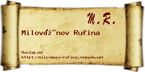 Milovánov Rufina névjegykártya